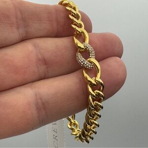NWT J.Crew Gold Chain Bracelet w/ Pavé Link